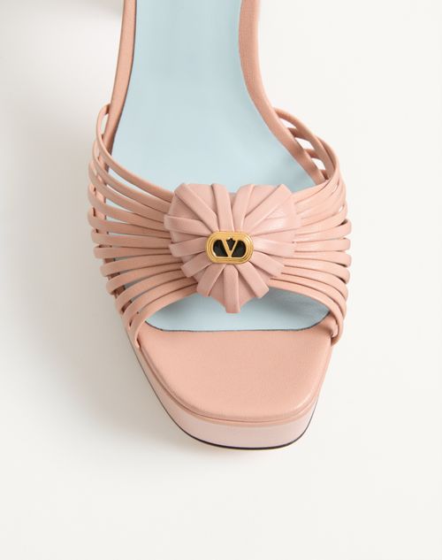 Valentino Garavani - Coeur Royal Platform Sandal In Kidskin 115mm - Pink - Woman - Sandals